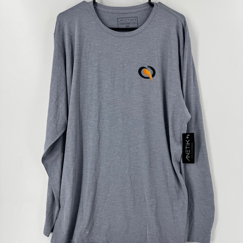 NWT‎ ANETIK Ultralight Outdoor Long Sleeve Shirt UPF 30+ Gray Men's 2XL